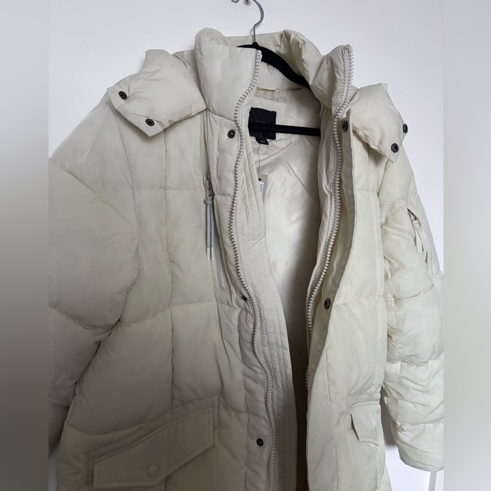 River Island Off-White Quilted Puffer Jacket, NWOT - Picture 5 of 6